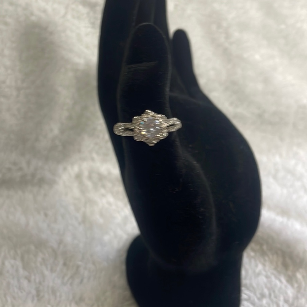 Silver plated CZ Dinner Ring